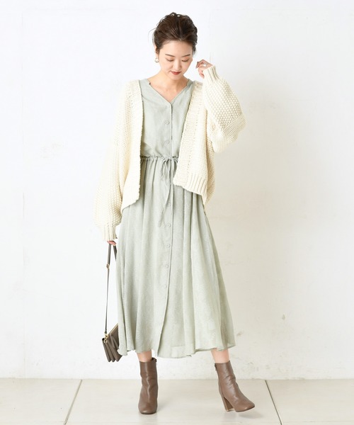 DouDou（ドゥドゥ）の「ドビーフレアワンピース（ワンピース・レディース・ブラック/ミント・FREE）」の2枚目の写真