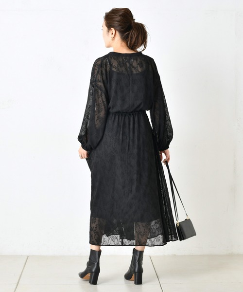 DouDou（ドゥドゥ）の「ドビーフレアワンピース（ワンピース・レディース・ブラック/ミント・FREE）」の3枚目の写真