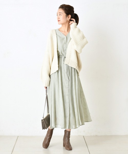 DouDou（ドゥドゥ）の「ドビーフレアワンピース（ワンピース・レディース・ブラック/ミント・FREE）」の5枚目の写真