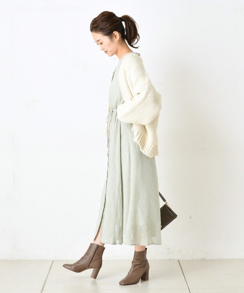 DouDou（ドゥドゥ）の「ドビーフレアワンピース（ワンピース・レディース・ブラック/ミント・FREE）」の6枚目の写真