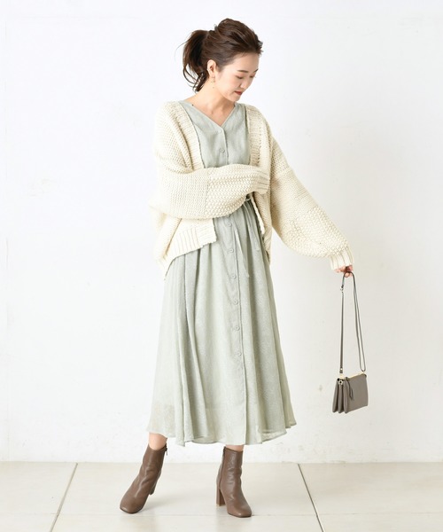 DouDou（ドゥドゥ）の「ドビーフレアワンピース（ワンピース・レディース・ブラック/ミント・FREE）」の8枚目の写真