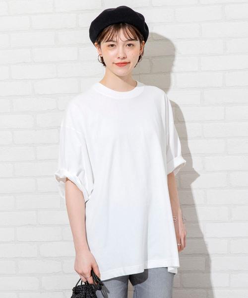 coen(コーエン)の「USAコットンビッグTシャツ(Tシャツ/カットソー・レディース・ライトブルー/ホワイト/ライトグレー・FREE)」の22枚目の写真