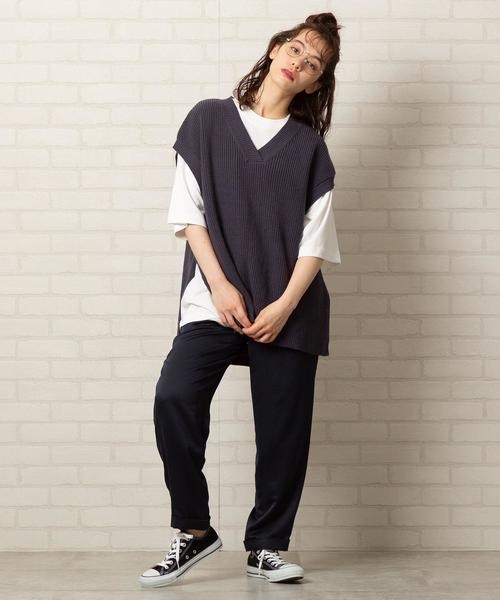 coen(コーエン)の「USAコットンビッグTシャツ(Tシャツ/カットソー・レディース・ライトブルー/ホワイト/ライトグレー・FREE)」の21枚目の写真