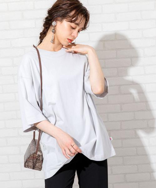 coen(コーエン)の「USAコットンビッグTシャツ(Tシャツ/カットソー・レディース・ライトブルー/ホワイト/ライトグレー・FREE)」の20枚目の写真