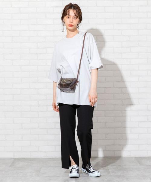 coen(コーエン)の「USAコットンビッグTシャツ(Tシャツ/カットソー・レディース・ライトブルー/ホワイト/ライトグレー・FREE)」の19枚目の写真