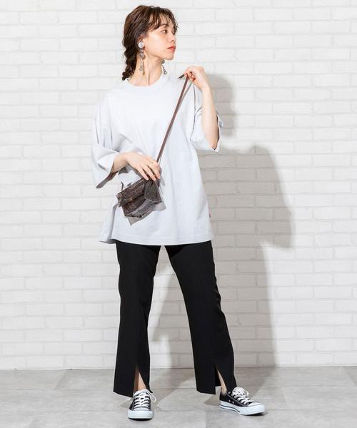 coen(コーエン)の「USAコットンビッグTシャツ(Tシャツ/カットソー・レディース・ライトブルー/ホワイト/ライトグレー・FREE)」の17枚目の写真