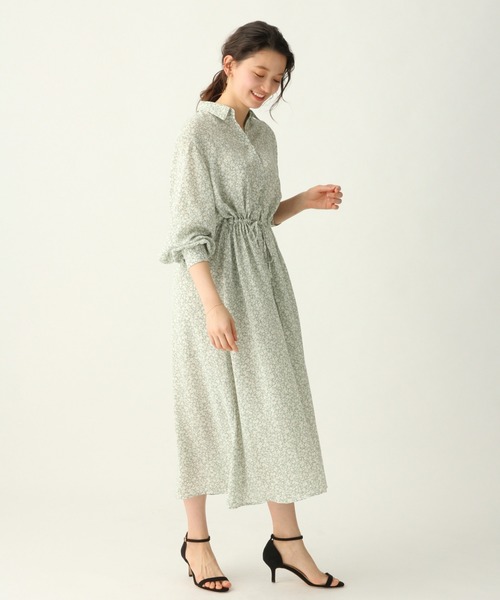 A part by（アパートバイ）の「P2トーンフラワーワンピース 910426（シャツワンピース・レディース・ベージュ系その他/グリーン系その他/ブルー系その他・FREE）」の17枚目の写真