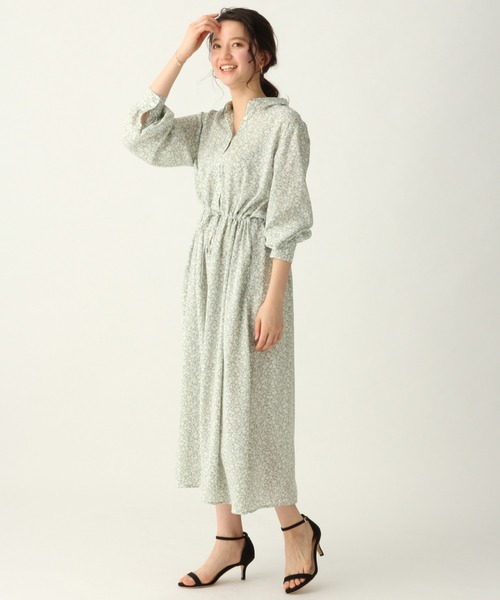 A part by（アパートバイ）の「P2トーンフラワーワンピース 910426（シャツワンピース・レディース・ベージュ系その他/グリーン系その他/ブルー系その他・FREE）」の9枚目の写真