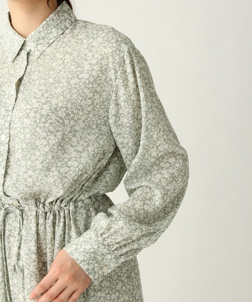 A part by（アパートバイ）の「P2トーンフラワーワンピース 910426（シャツワンピース・レディース・ベージュ系その他/グリーン系その他/ブルー系その他・FREE）」の20枚目の写真