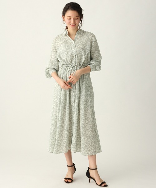 A part by（アパートバイ）の「P2トーンフラワーワンピース 910426（シャツワンピース・レディース・ベージュ系その他/グリーン系その他/ブルー系その他・FREE）」の13枚目の写真