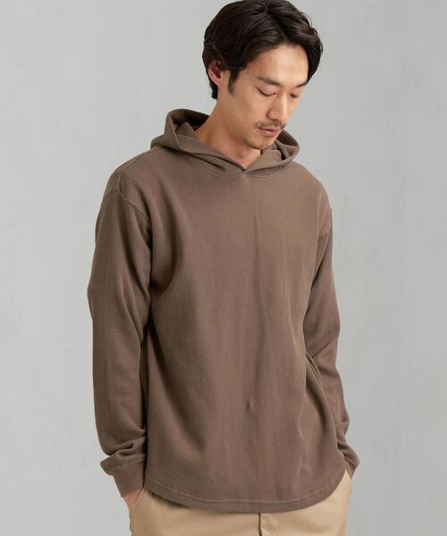 green label relaxing(グリーンレーベルリラクシング)の「SC BRING ワッフル フーディー LS / パーカー(パーカー・メンズ・モカ/ライトグレー/ブラック・LARGE/SMALL/MEDIUM)」の19枚目の写真