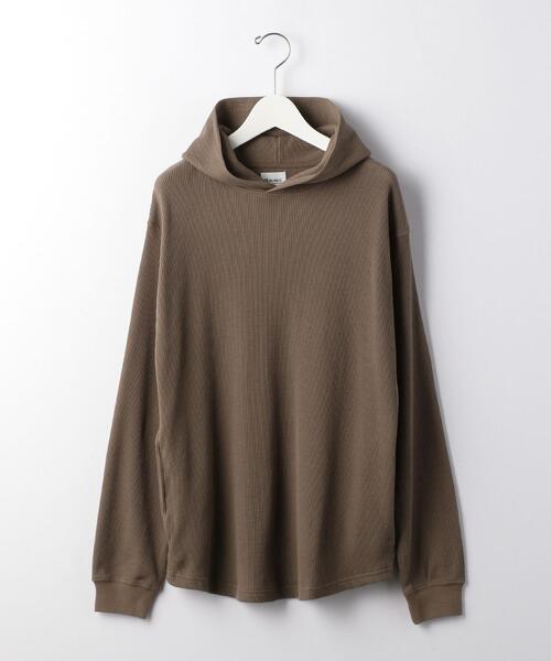 green label relaxing(グリーンレーベルリラクシング)の「SC BRING ワッフル フーディー LS / パーカー(パーカー・メンズ・モカ/ライトグレー/ブラック・LARGE/SMALL/MEDIUM)」の10枚目の写真