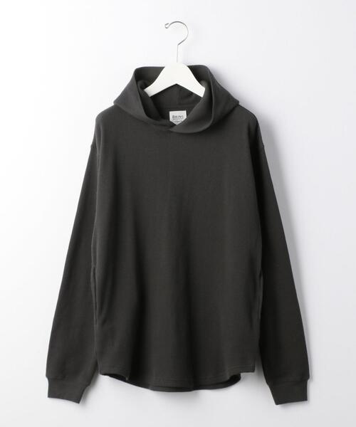 green label relaxing(グリーンレーベルリラクシング)の「SC BRING ワッフル フーディー LS / パーカー(パーカー・メンズ・モカ/ライトグレー/ブラック・LARGE/SMALL/MEDIUM)」の13枚目の写真