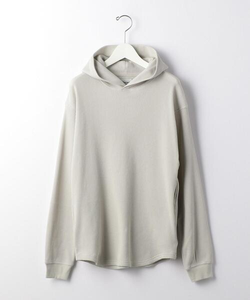 green label relaxing(グリーンレーベルリラクシング)の「SC BRING ワッフル フーディー LS / パーカー(パーカー・メンズ・モカ/ライトグレー/ブラック・LARGE/SMALL/MEDIUM)」の15枚目の写真