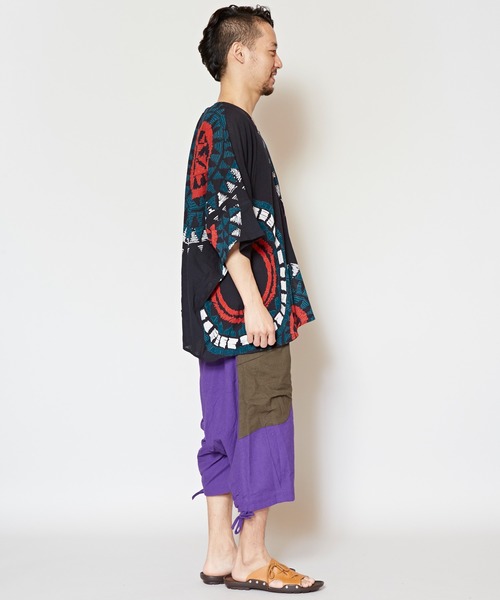 チャイハネ(チャイハネ)の「【チャイハネ】yul ノマデスMEN'Sビッグシルエットトップス インナータンクトップ付き(アンサンブル・メンズ・ホワイト/ブラック/パープル/オレンジ・FREE)」の10枚目の写真