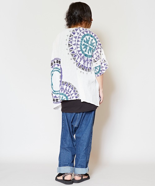 チャイハネ(チャイハネ)の「【チャイハネ】yul ノマデスMEN'Sビッグシルエットトップス インナータンクトップ付き(アンサンブル・メンズ・ホワイト/ブラック/パープル/オレンジ・FREE)」の20枚目の写真