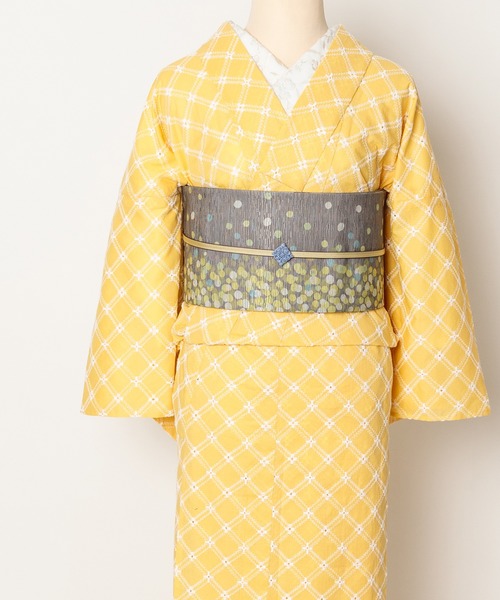 KIMONO MODERN（キモノモダン）の「遠州木綿着物-カフェオレストライプ 