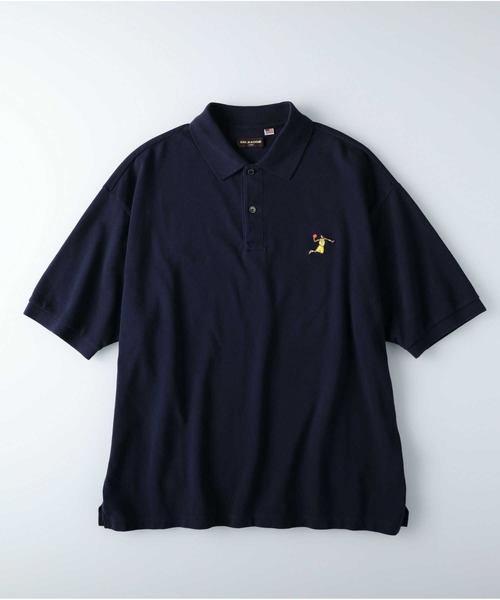 RAG MACHINE（ラグマシーン）の「【RAG MACHINE】ＢＩＧポロシャツ（ポロシャツ・メンズ・パープル/ベージュ/ホワイト/ブラック/グリーン/ネイビー・M/L/XL）」の5枚目の写真