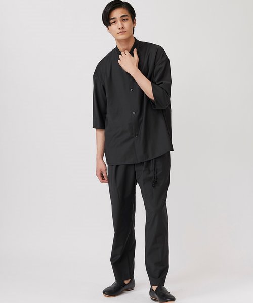 ETHOSENS（エトセンス）の「【ETHOSENS】EX.Wide PT（スラックス・メンズ・ブラック/グリーン/ワインレッド・1/2）」の14枚目の写真