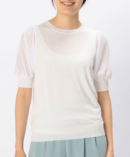 Tiara(ティアラ)の「チュールコンビニット(ニット/セーター・レディース・ホワイト/ブラック/ミント/グレー系その他・FREE)」の2枚目の写真