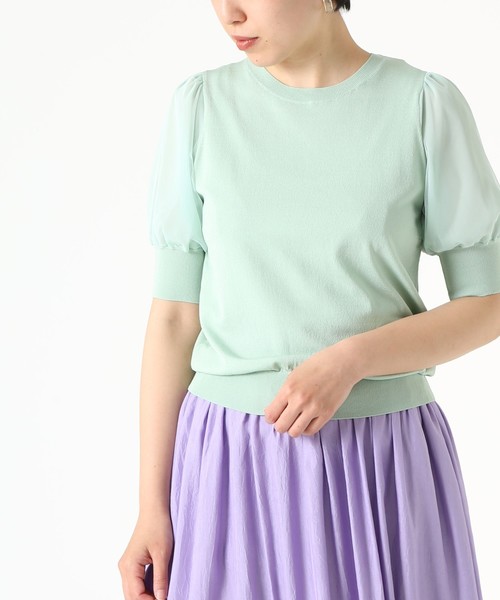 Tiara(ティアラ)の「チュールコンビニット(ニット/セーター・レディース・ホワイト/ブラック/ミント/グレー系その他・FREE)」の7枚目の写真