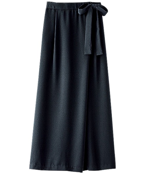 BELLUNA（ベルーナ）の「ダブルクロスサイドリボンワイドパンツ股下５３cm（その他パンツ・レディース・ネイビー/カーキ/モカ・SMALL/MEDIUM/LARGE/X-LARGE）」の5枚目の写真