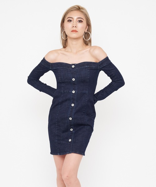 セール デニムオフショルダーワンピース ワンピース Spiralgirl スパイラルガール のファッション通販 Zozotown