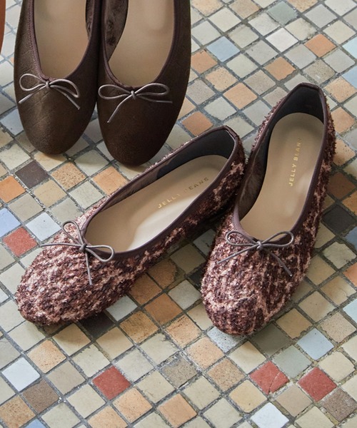 JELLY BEANS（ジェリービーンズ）の「インナーファーバレエシューズ【Made in Japan】(112-26014)JELLY BEANS(ジェリービーンズ)（バレエシューズ・レディース・ブラック/レオパード/カーキ/キャメル・24/23.5/24.5/22.5/23）」の4枚目の写真