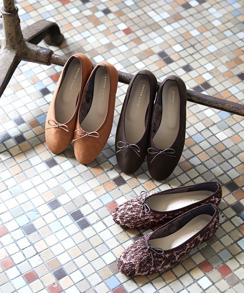 JELLY BEANS（ジェリービーンズ）の「インナーファーバレエシューズ【Made in Japan】(112-26014)JELLY BEANS(ジェリービーンズ)（バレエシューズ・レディース・ブラック/レオパード/カーキ/キャメル・24/23.5/24.5/22.5/23）」の18枚目の写真