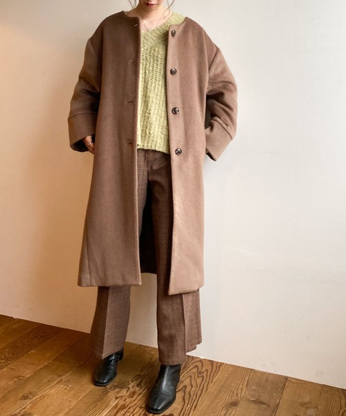 archives(アルシーヴ)の「ノーカラーコート(ノーカラーコート・レディース・グレー/ブラック/アイボリー/グレー系その他・MEDIUM)」の4枚目の写真