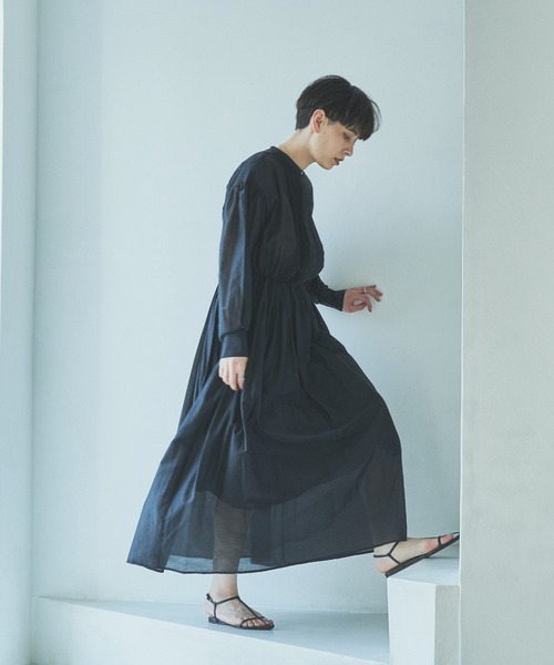 Audrey And John Wad コットンシルクピンタックロングスリーブワンピース Landwards ランドワーズ 公式通販