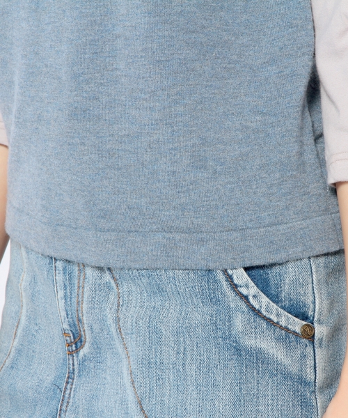 Another Edition（アナザーエディション）の「ニット×カットソー フラワー装飾プルオーバー/ AE KNIT×CUT FLW ソウショク◆（ニット/セーター・レディース・ダークブラウン/ライトブルー/ネイビー・フリー）」の9枚目の写真