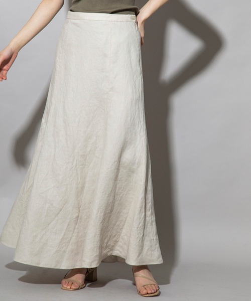 Munich（ミューニック）の「フレンチリネンキャンバス　マーメイドマキシスカート(セットアップ可)（スカート・レディース・ブラック/パープル/カーキ/ナチュラル・S/M/XS）」の3枚目の写真