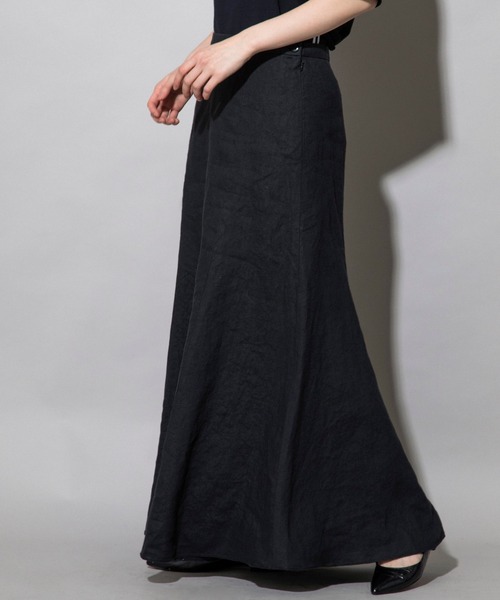 Munich（ミューニック）の「フレンチリネンキャンバス　マーメイドマキシスカート(セットアップ可)（スカート・レディース・ブラック/パープル/カーキ/ナチュラル・S/M/XS）」の2枚目の写真