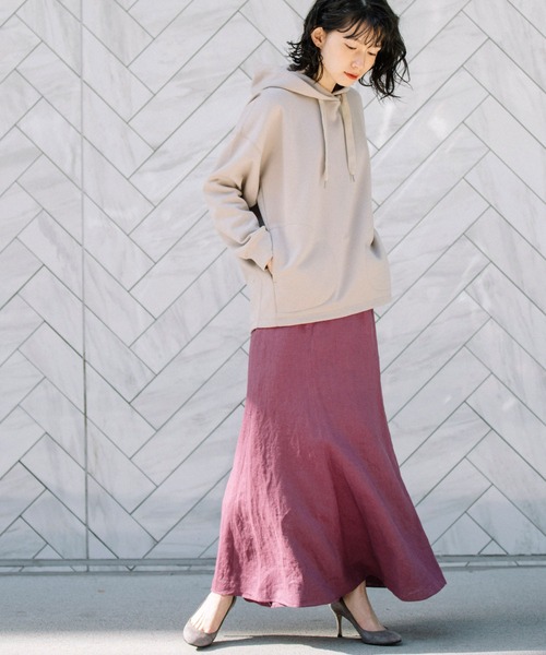 Munich（ミューニック）の「フレンチリネンキャンバス　マーメイドマキシスカート(セットアップ可)（スカート・レディース・ブラック/パープル/カーキ/ナチュラル・S/M/XS）」の12枚目の写真