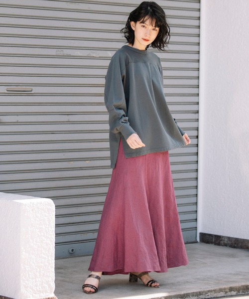 Munich（ミューニック）の「フレンチリネンキャンバス　マーメイドマキシスカート(セットアップ可)（スカート・レディース・ブラック/パープル/カーキ/ナチュラル・S/M/XS）」の13枚目の写真