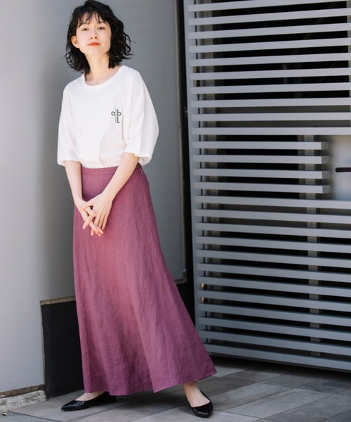 Munich（ミューニック）の「フレンチリネンキャンバス　マーメイドマキシスカート(セットアップ可)（スカート・レディース・ブラック/パープル/カーキ/ナチュラル・S/M/XS）」の5枚目の写真