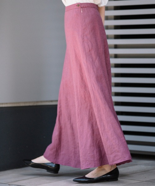 Munich（ミューニック）の「フレンチリネンキャンバス　マーメイドマキシスカート(セットアップ可)（スカート・レディース・ブラック/パープル/カーキ/ナチュラル・S/M/XS）」の8枚目の写真