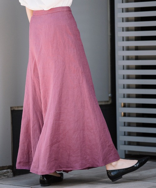 Munich（ミューニック）の「フレンチリネンキャンバス　マーメイドマキシスカート(セットアップ可)（スカート・レディース・ブラック/パープル/カーキ/ナチュラル・S/M/XS）」の9枚目の写真