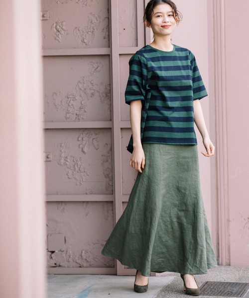 Munich（ミューニック）の「フレンチリネンキャンバス　マーメイドマキシスカート(セットアップ可)（スカート・レディース・ブラック/パープル/カーキ/ナチュラル・S/M/XS）」の14枚目の写真