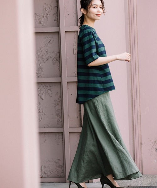 Munich（ミューニック）の「フレンチリネンキャンバス　マーメイドマキシスカート(セットアップ可)（スカート・レディース・ブラック/パープル/カーキ/ナチュラル・S/M/XS）」の15枚目の写真