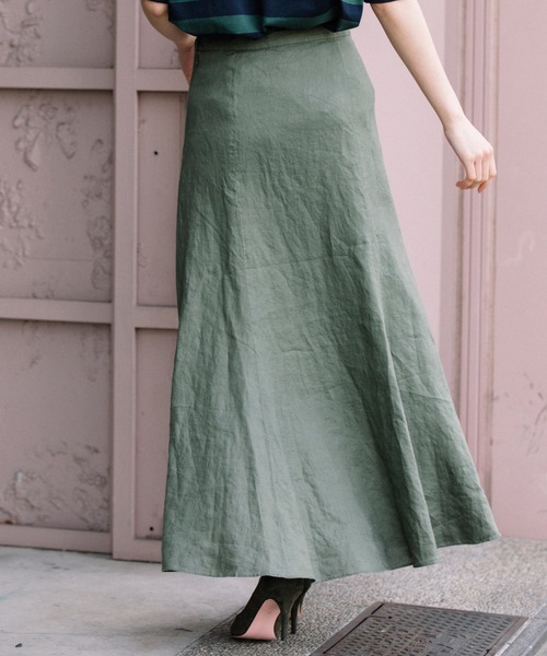 Munich（ミューニック）の「フレンチリネンキャンバス　マーメイドマキシスカート(セットアップ可)（スカート・レディース・ブラック/パープル/カーキ/ナチュラル・S/M/XS）」の18枚目の写真