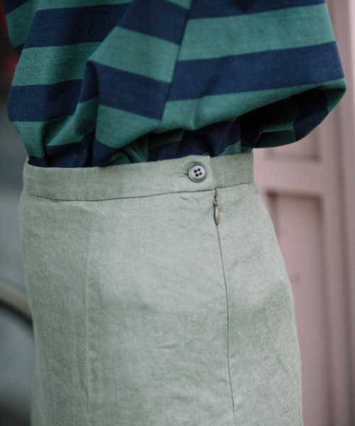 Munich（ミューニック）の「フレンチリネンキャンバス　マーメイドマキシスカート(セットアップ可)（スカート・レディース・ブラック/パープル/カーキ/ナチュラル・S/M/XS）」の19枚目の写真