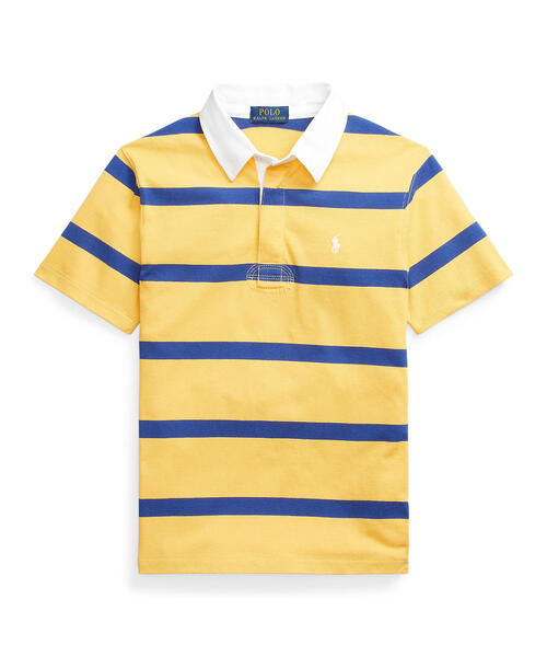 ストライプド コットン ジャージー ラグビー シャツ