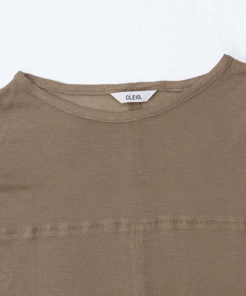 CLEIO（クレイオ）の「【CLEIO】袖口ボタンシアーTシャツ（Tシャツ/カットソー・レディース・ブラウン/アイボリー・FREE）」の4枚目の写真
