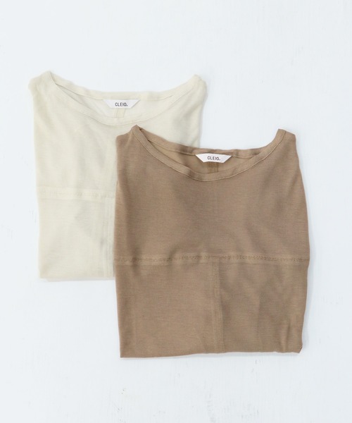 CLEIO（クレイオ）の「【CLEIO】袖口ボタンシアーTシャツ（Tシャツ/カットソー・レディース・ブラウン/アイボリー・FREE）」の3枚目の写真