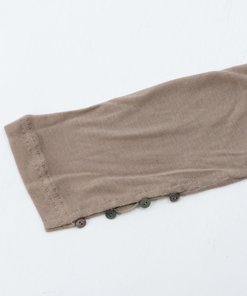 CLEIO（クレイオ）の「【CLEIO】袖口ボタンシアーTシャツ（Tシャツ/カットソー・レディース・ブラウン/アイボリー・FREE）」の6枚目の写真