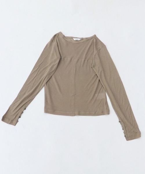 CLEIO（クレイオ）の「【CLEIO】袖口ボタンシアーTシャツ（Tシャツ/カットソー・レディース・ブラウン/アイボリー・FREE）」の21枚目の写真