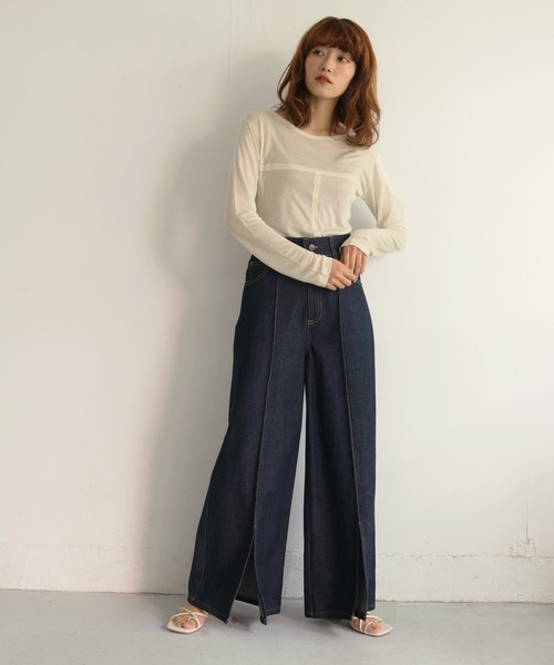 CLEIO（クレイオ）の「【CLEIO】袖口ボタンシアーTシャツ（Tシャツ/カットソー・レディース・ブラウン/アイボリー・FREE）」の12枚目の写真