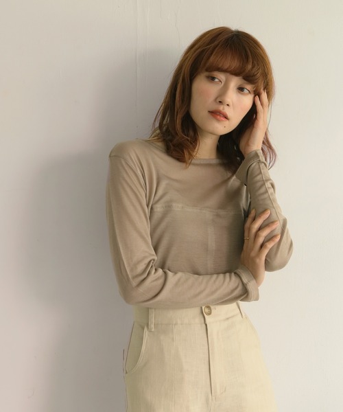 CLEIO（クレイオ）の「【CLEIO】袖口ボタンシアーTシャツ（Tシャツ/カットソー・レディース・ブラウン/アイボリー・FREE）」の14枚目の写真